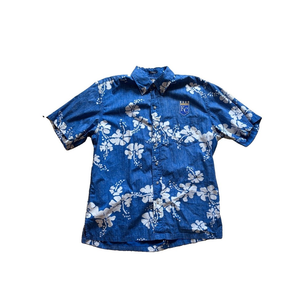 Reyn Spooner Limited edition 50th State Hibiscus Hawaiian Floral Button M lole